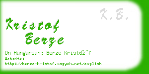 kristof berze business card